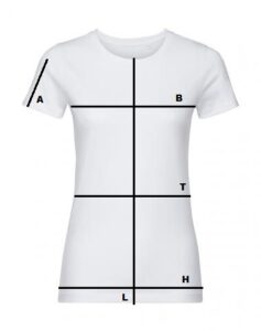 productkenmerken en maattabel vrouwen T-shirt JS