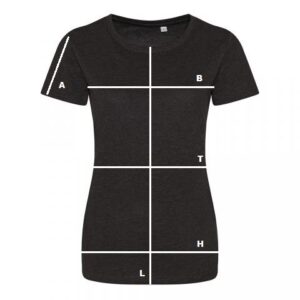 productgegevens en maattabel vrouwen T-shirt streep JS
